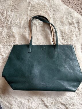 Banana Republic Deep Green Leather-Style Tote